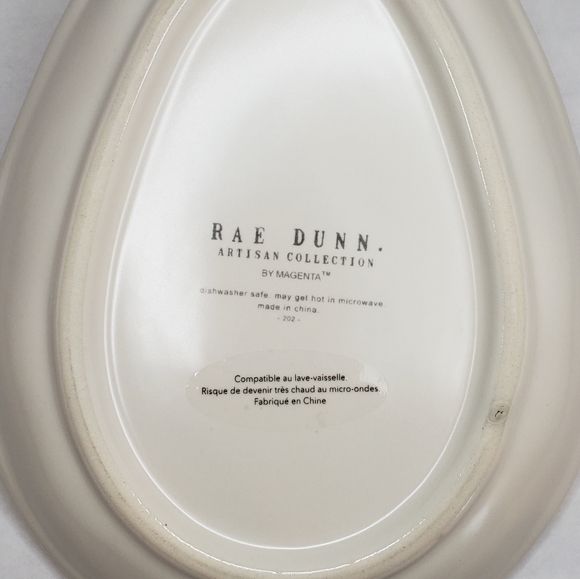 RAE DUNN - "JELLY BEANS" New-white ceramic egg shaped plate - Picture 6 of 6